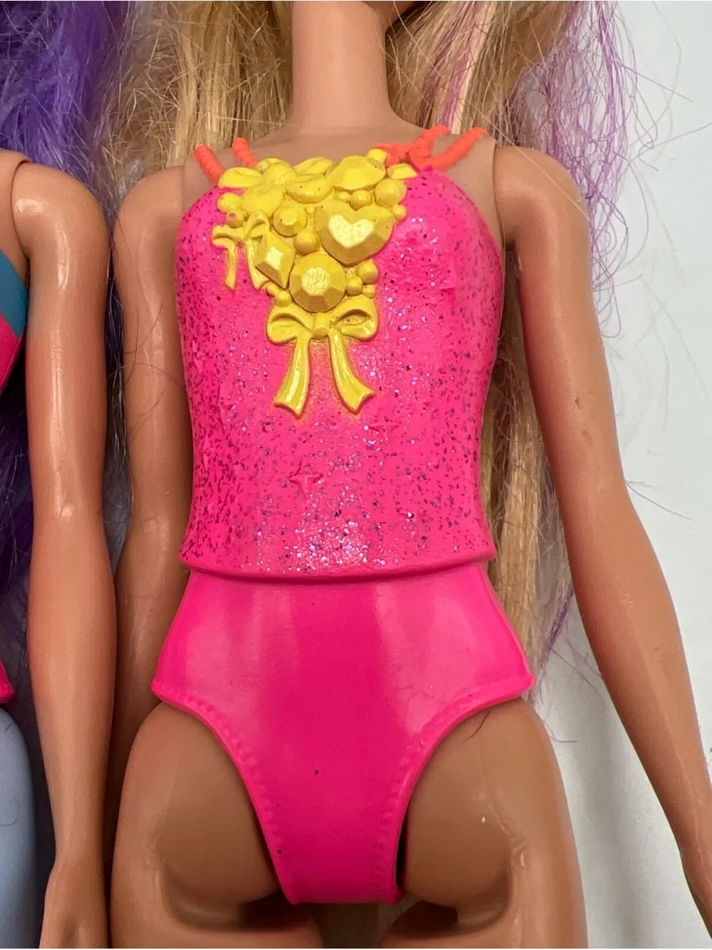 Barbie Dreamtopia Princess Doll Lot Two Dolls Purple Blonde Hair Leotards